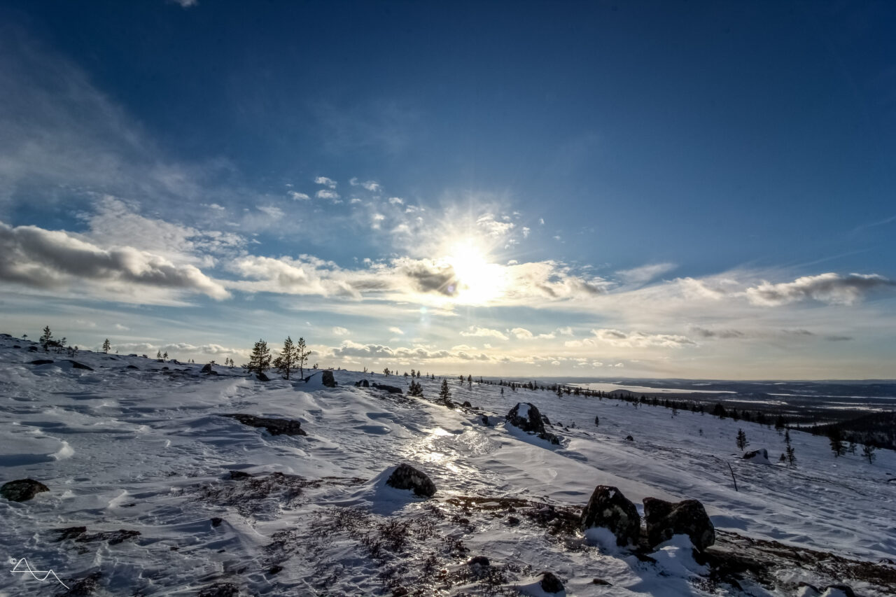 mountain hill of Otsamo mountain in inari lapland